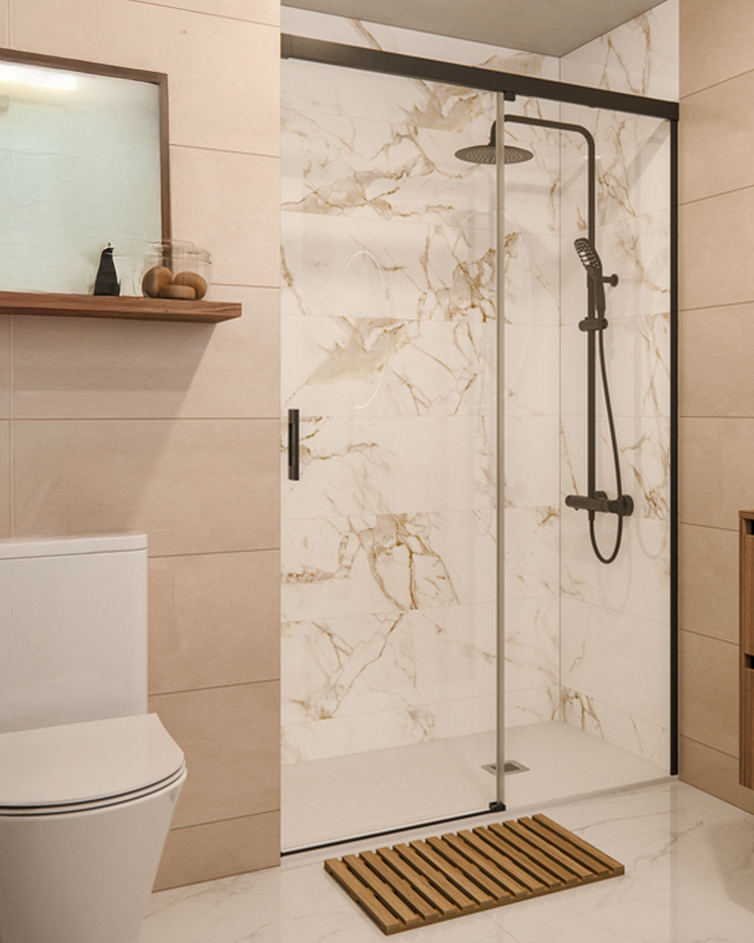 Reforma de baño en Madrid elegante y funcional con DuchaVip